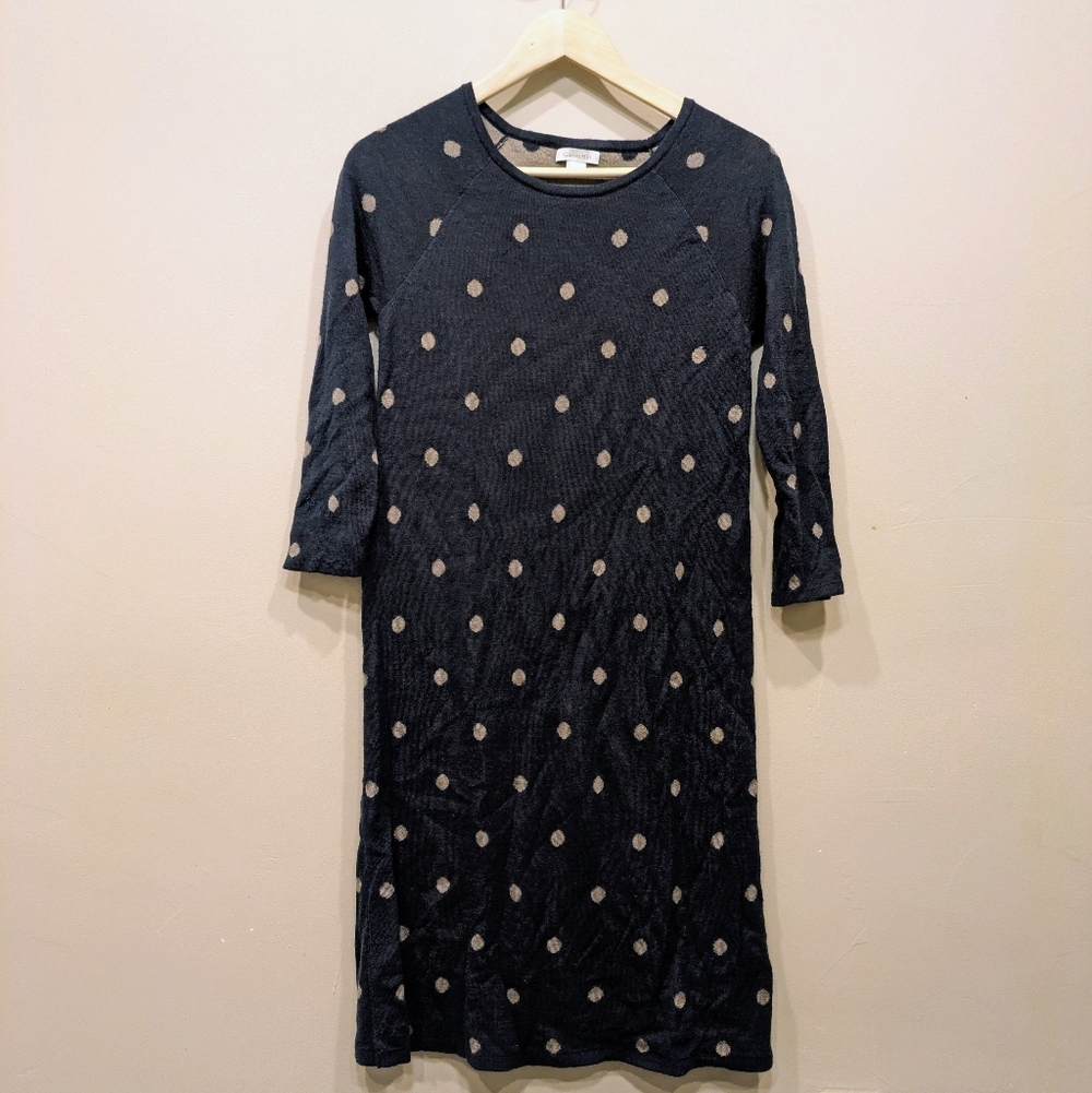 Garnet Hill 100% Cashmere Long Sleeve Midi Dress